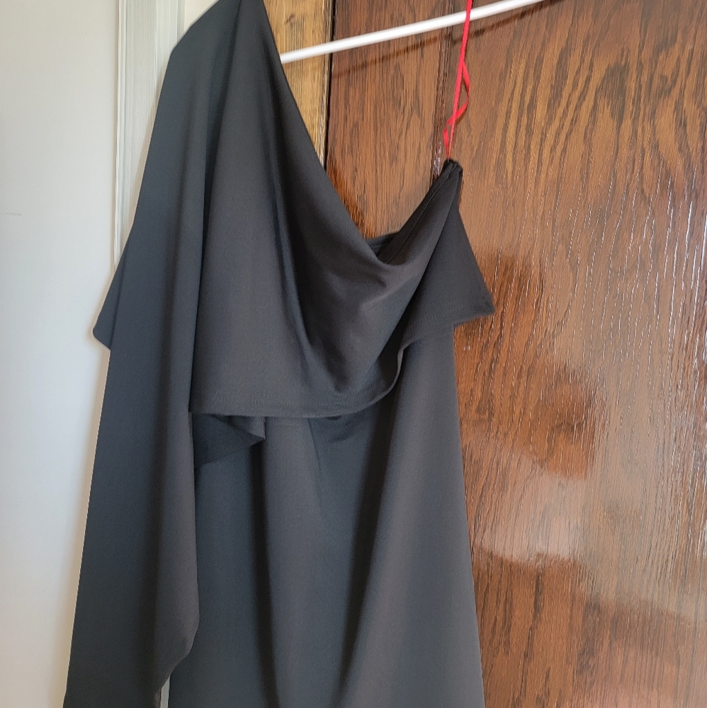 One shoulder little black dress